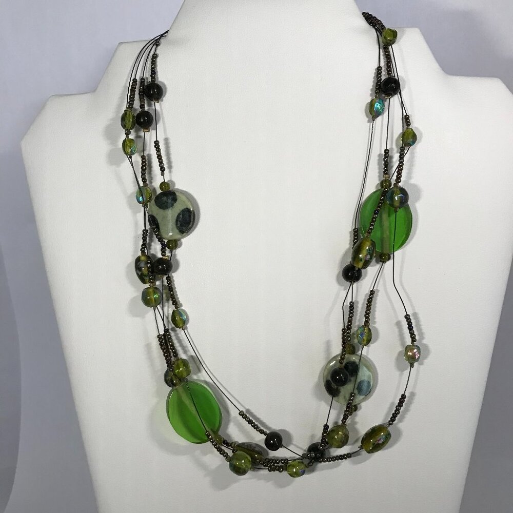 Four Strand Beaded Wire Necklace